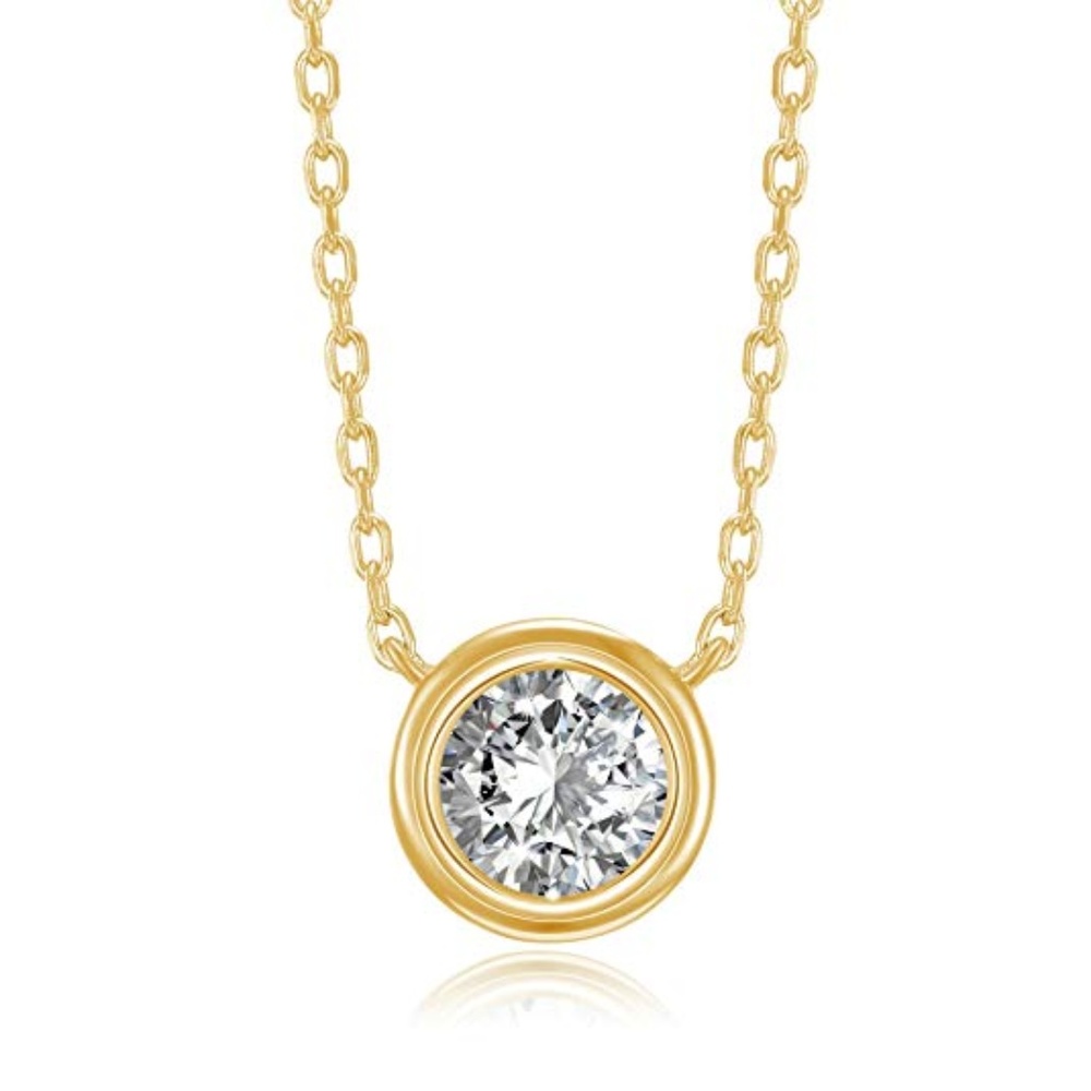 14K Gold Plated Simulated Diamond Choker Necklace